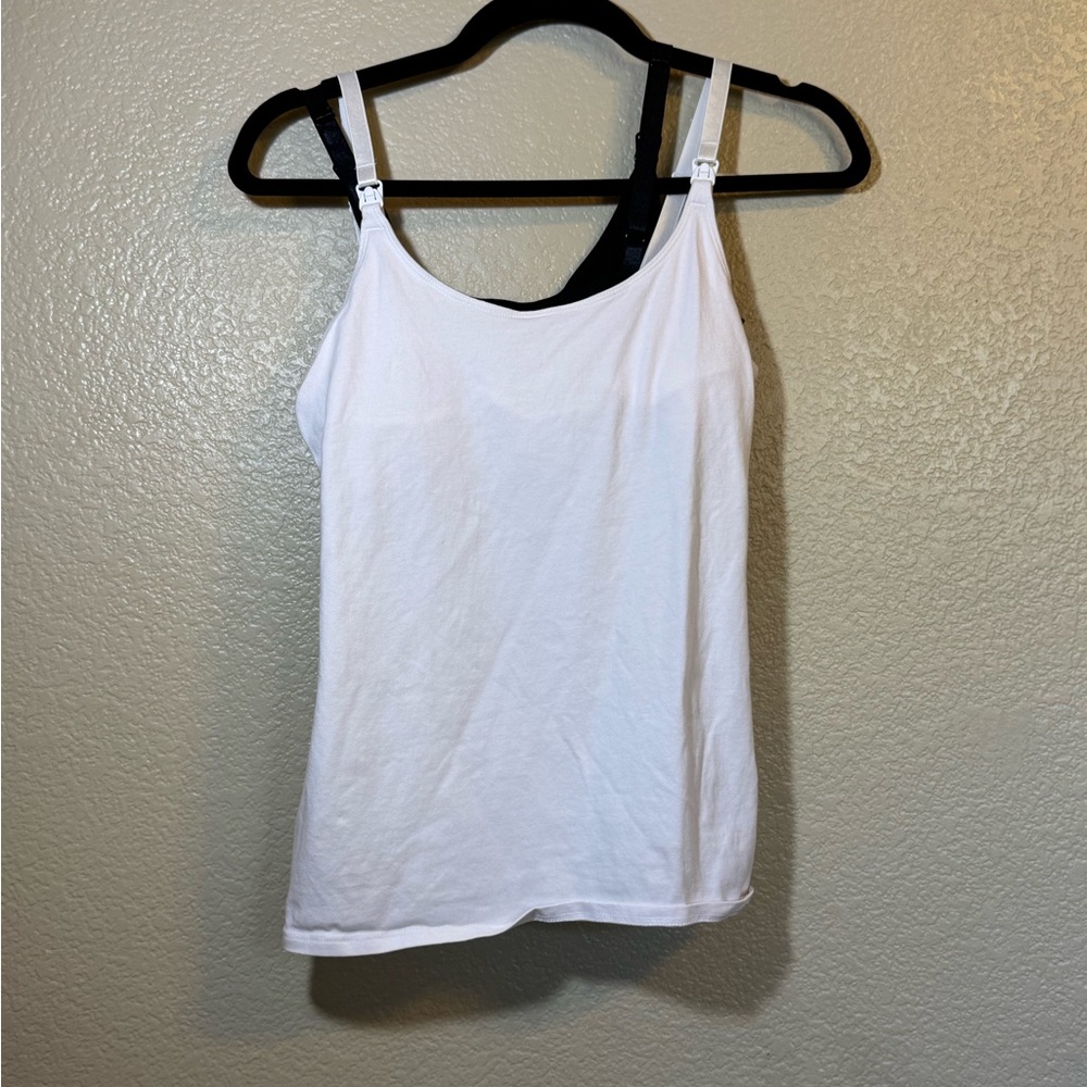 (2) Old Navy White and Black Camisole nursing Tops